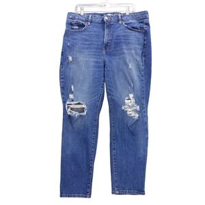 Old Navy OG Straight High Rise Distressed Jeans Denim Womens Size 16